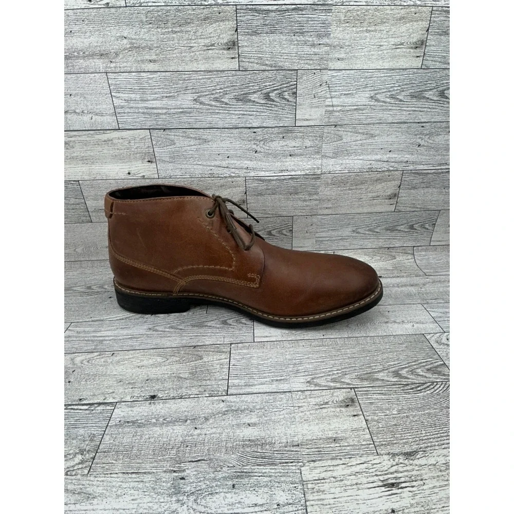 Rockport Mens Leather Chukka Boots Brown Lace Up Comfort Flexible US 10.5